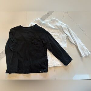 Two 4T long sleeve tees- black and white